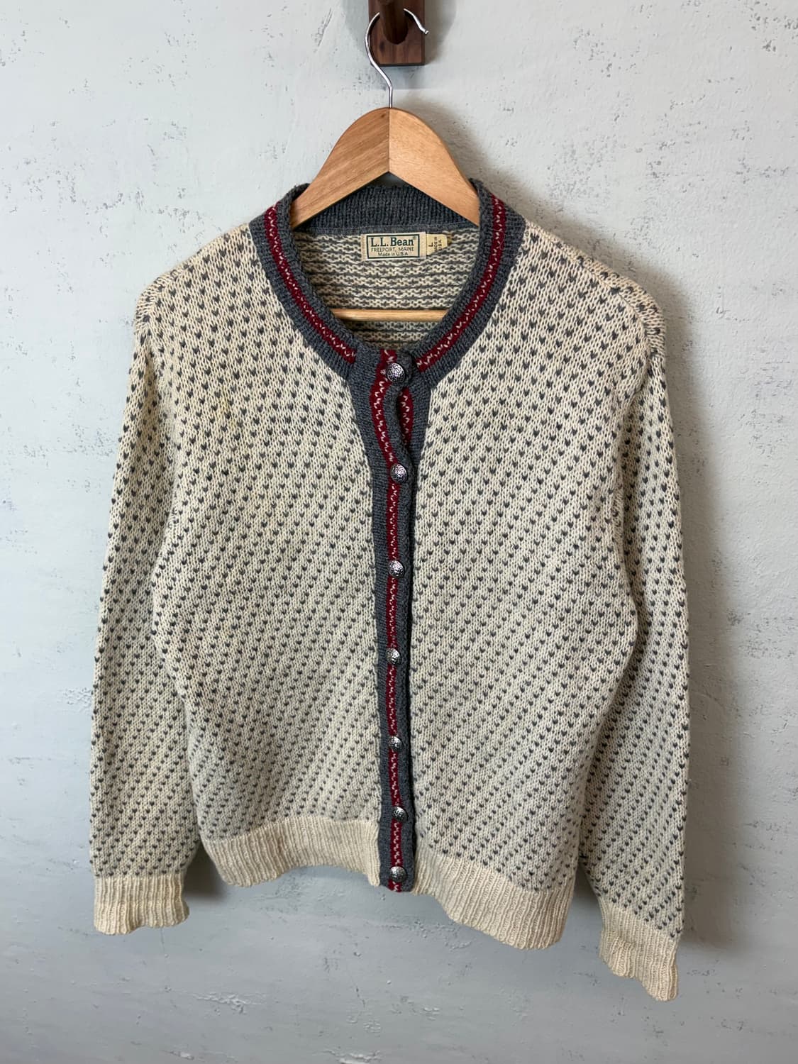 엘엘빈 L.L.Bean 80s 빈티지 노르딕 버드아이 가디건 상품이미지4