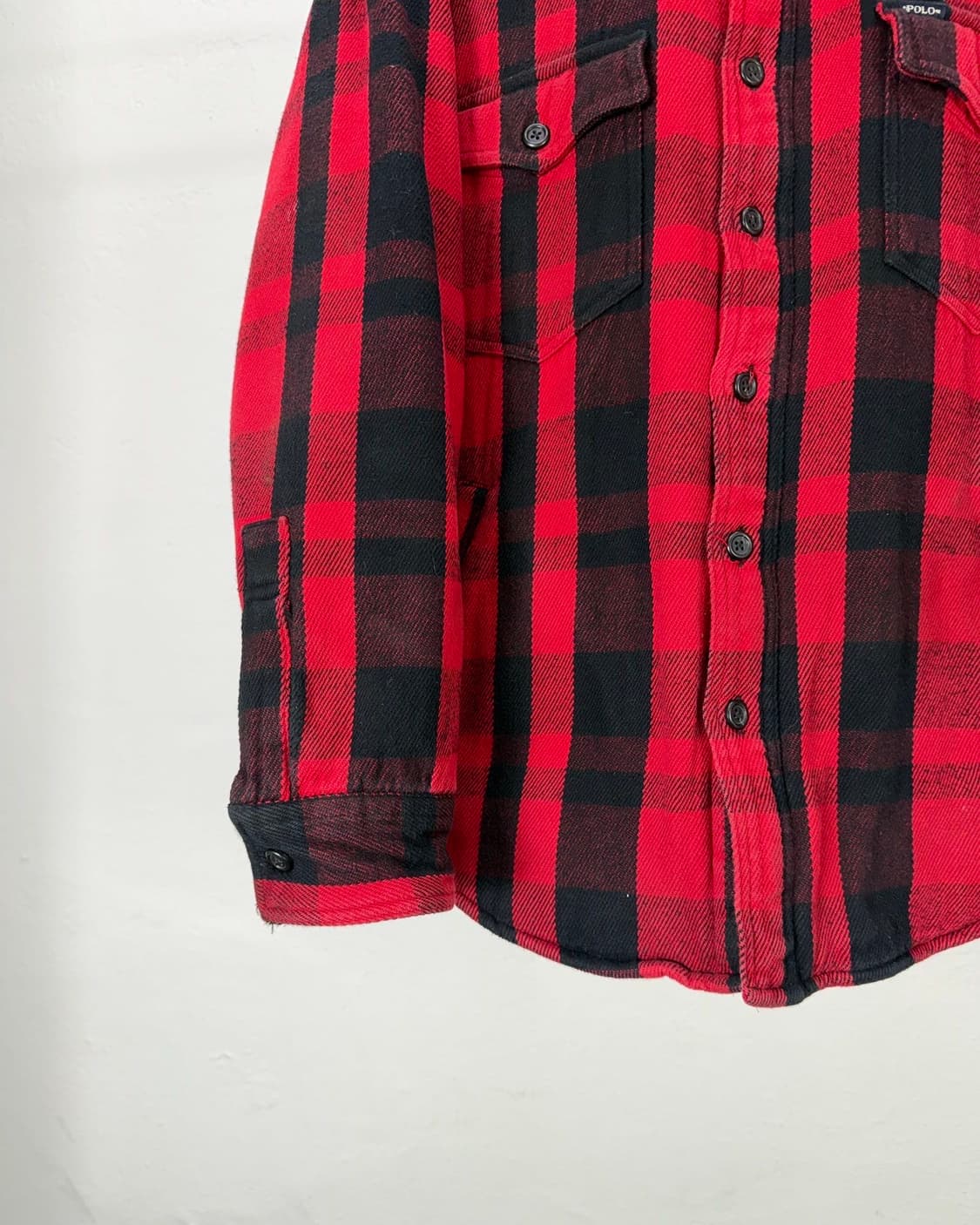 폴로 랄프로렌 버팔로 체크 라인드 셰르파 셔츠 자켓 상품이미지4