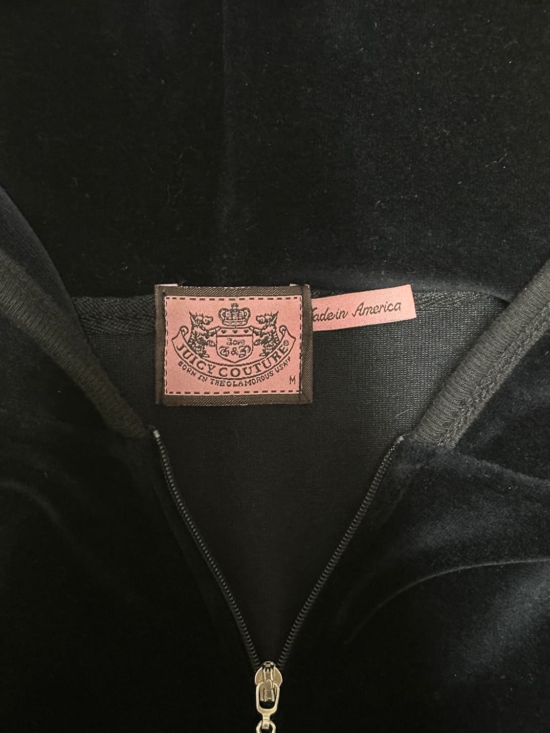Y2k 쥬시꾸뛰르 대장급 벨벳 후드집업 블랙 상품이미지6