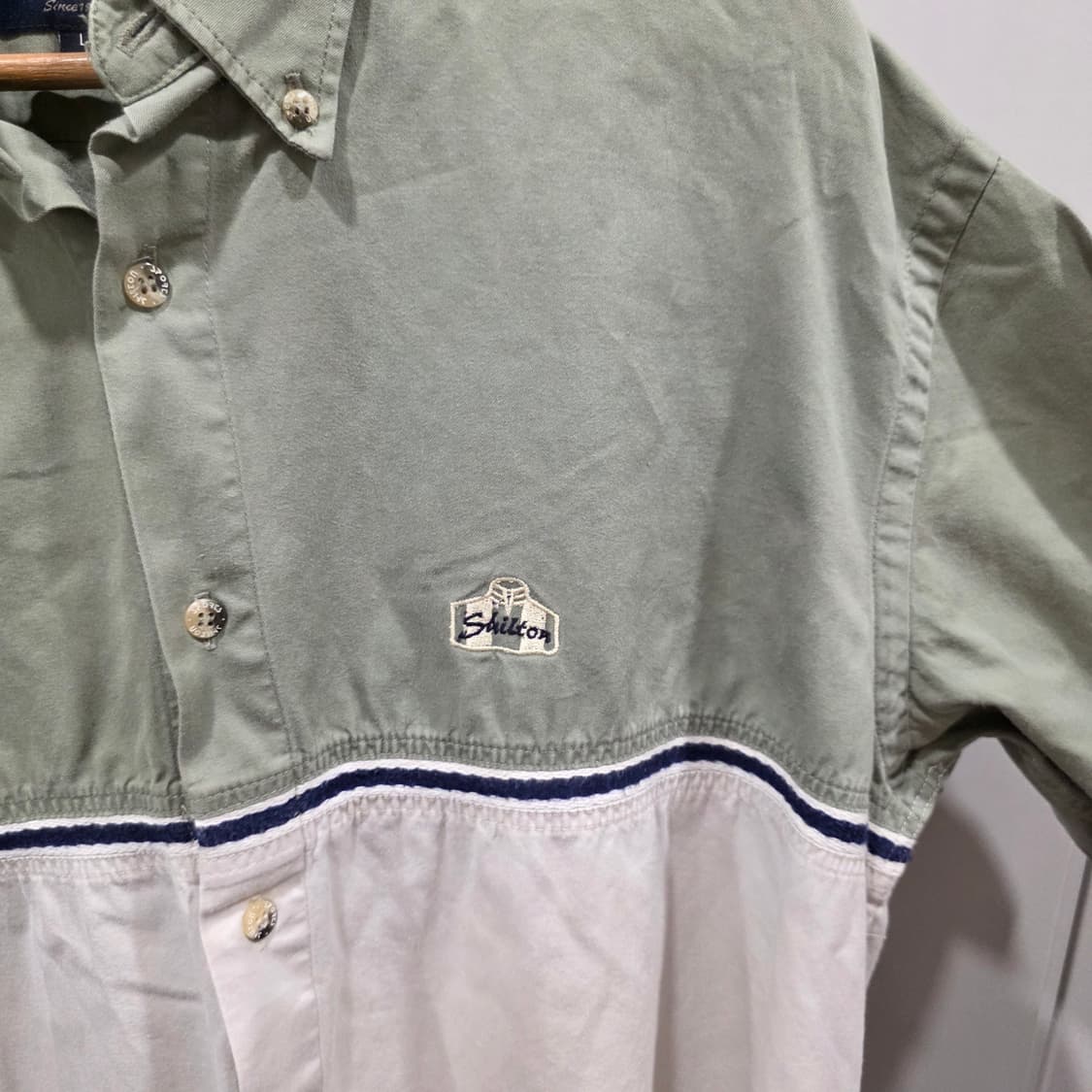 실턴(SHILTON) 배색 빈티지 코튼 셔츠 상품이미지3