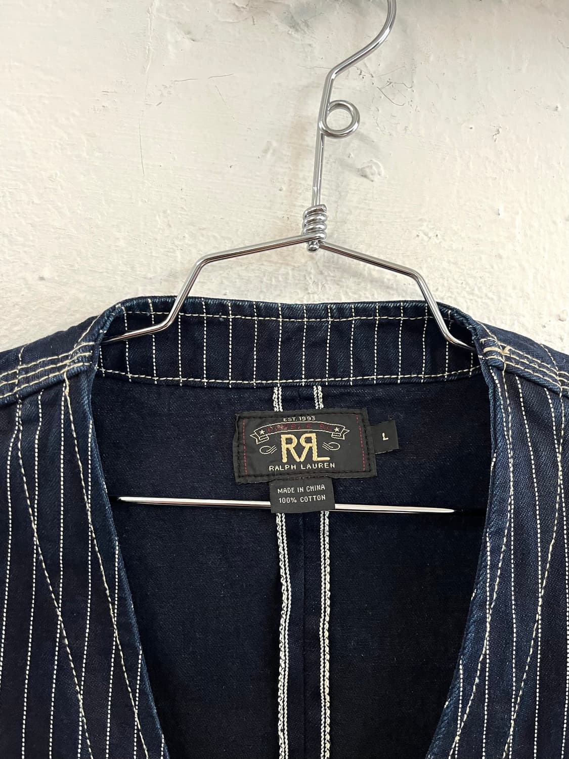 RRL 더블알엘 스트라이프 데님 베스트 상품이미지4