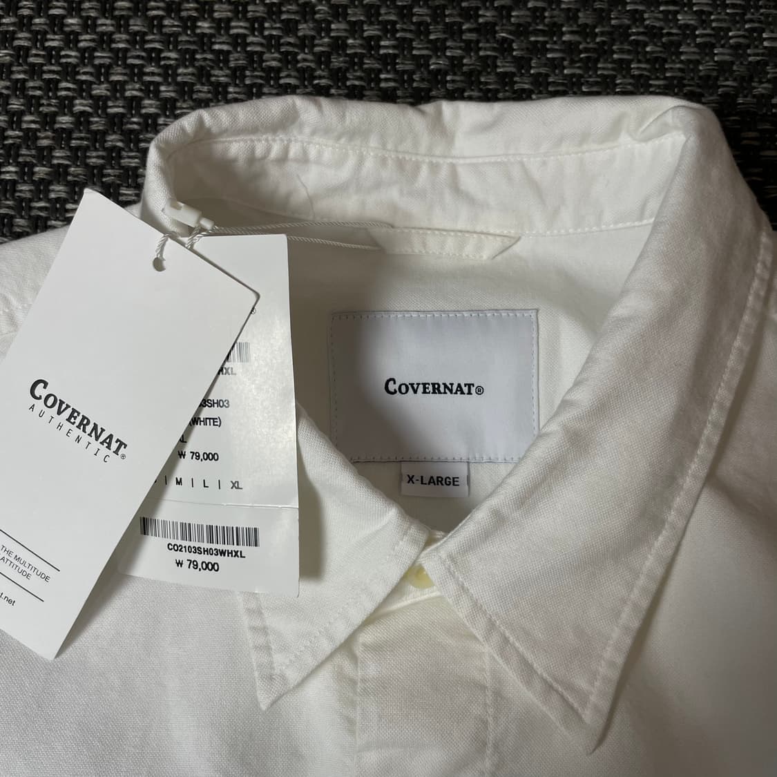 커버낫 화이트 원포켓 긴팔 셔츠 XL 상품이미지4