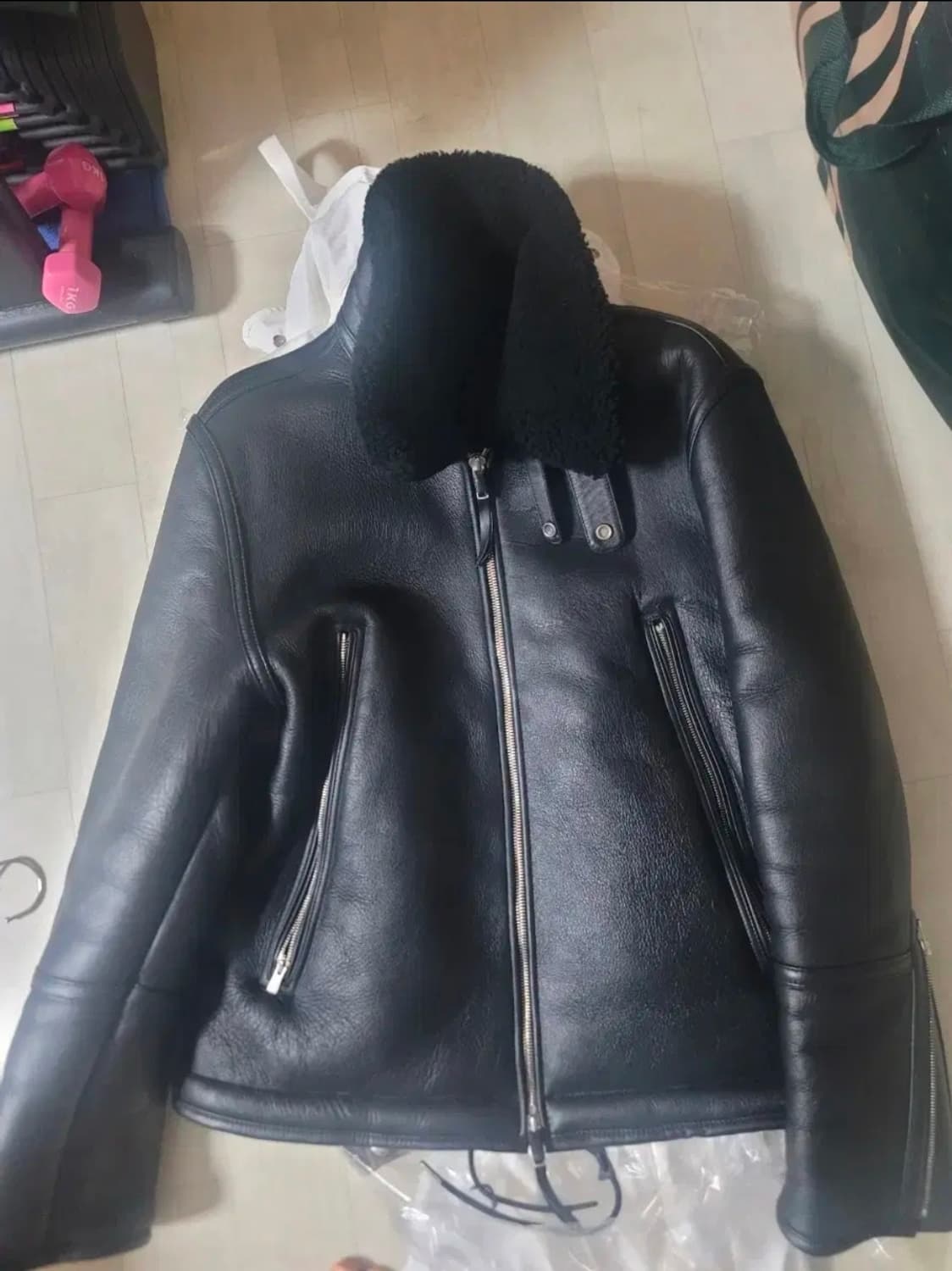 이얼즈어고 무통 램스킨 리얼 무스탕 M 상품이미지1