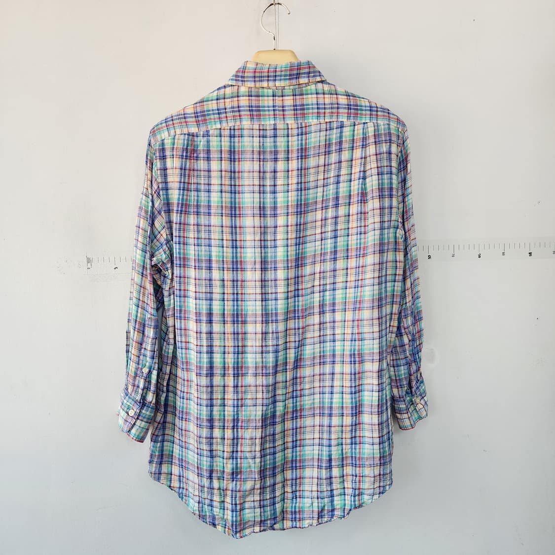 폴로 랄프로렌 체크 린넨 남방 상품이미지3