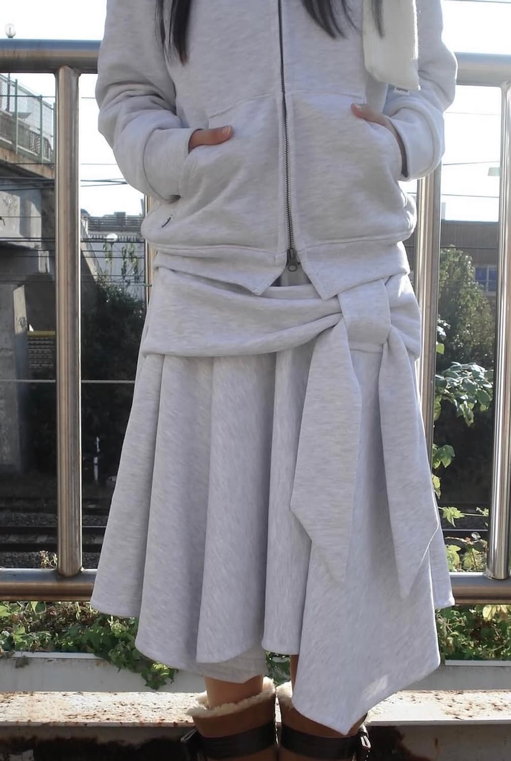 체메씨 보우리본집업+스커트 판매해요 상품이미지1