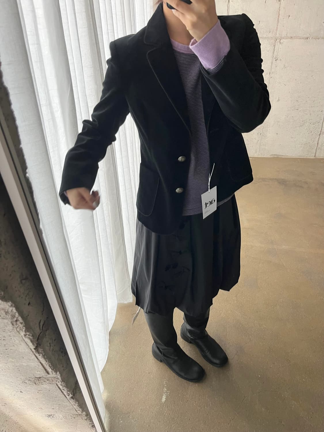 TRANS WORK 벨벳 블레이저 상품이미지4