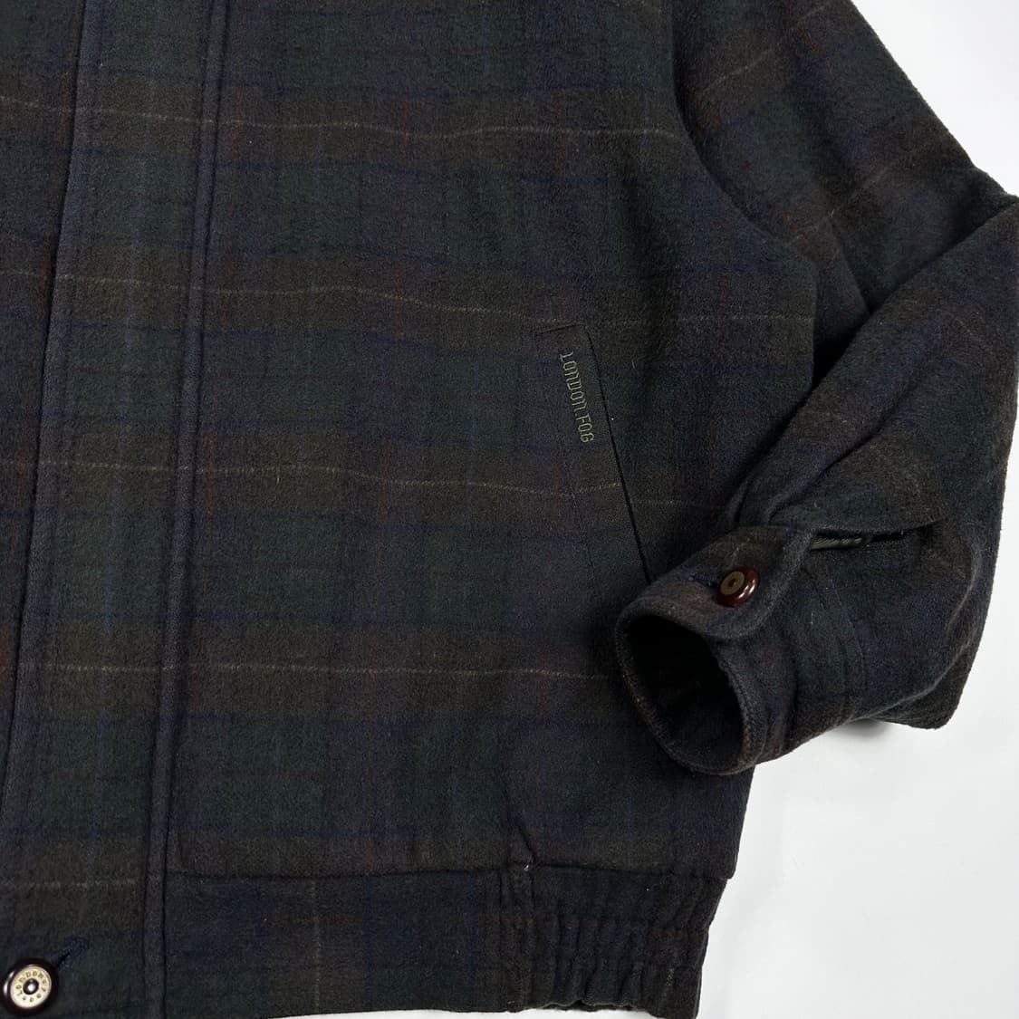 90s 런던포그 박시핏 울 모직 블루종 자켓 S 상품이미지3