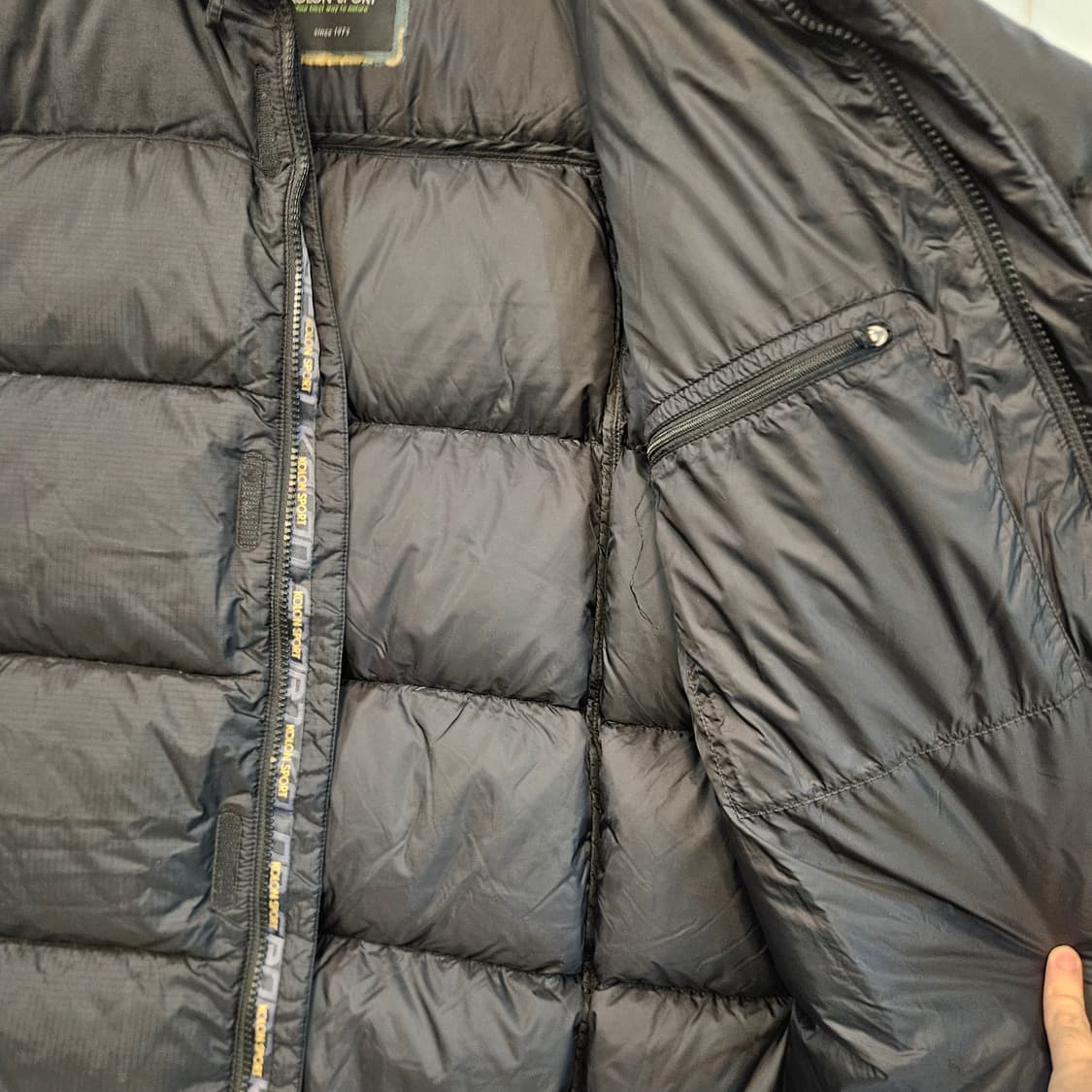 실측100(L) 코오롱 800필 윈드스토퍼 패딩 상품이미지8