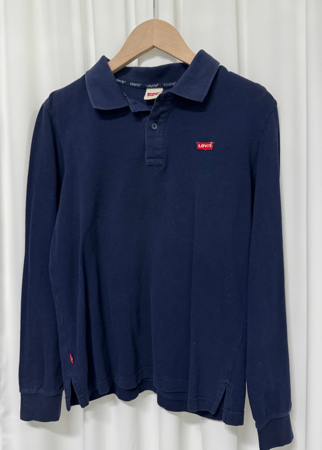 Levis 리바이스 네이비 긴팔 폴로티 상품이미지1