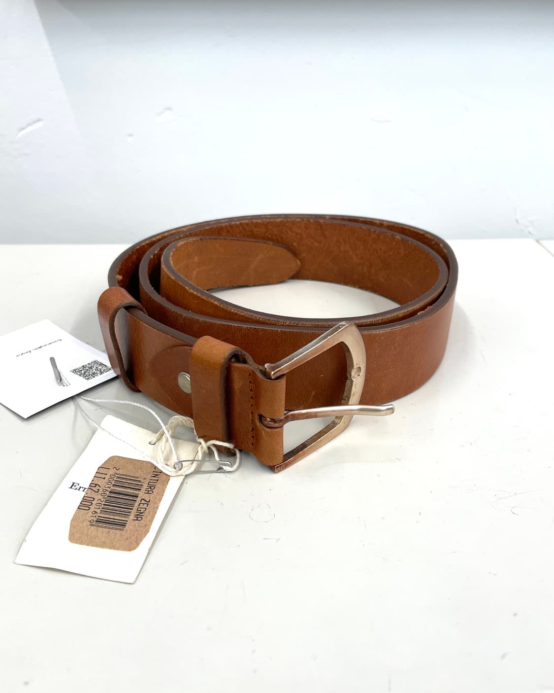 에르메네질도 제냐 브라운 레더 벨트 상품이미지2