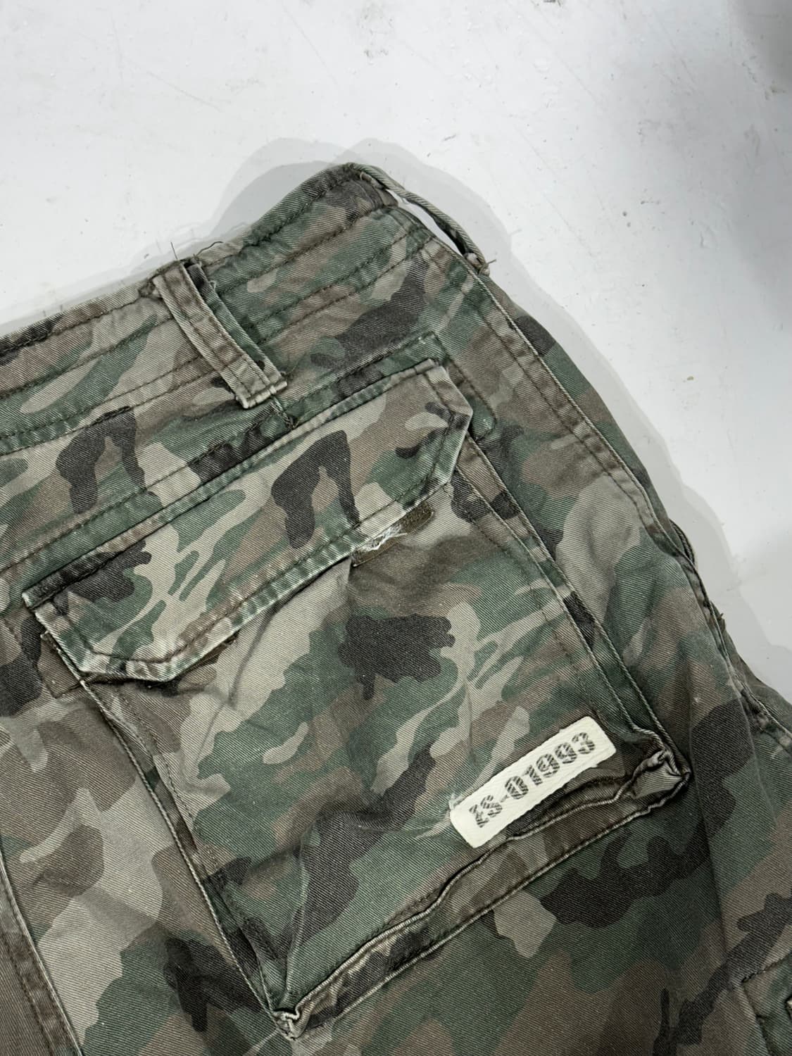 일본 빈티지 camp 카키 카모 와이드 카고 팬츠  상품이미지6