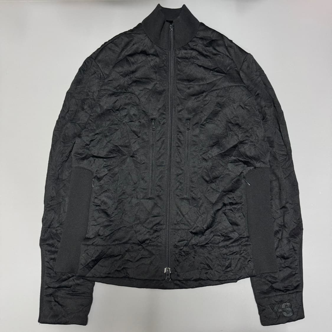 Y-3 블랙컬러 폴리에스터 혼방 하이넥 가공 링클 자켓 상품이미지9