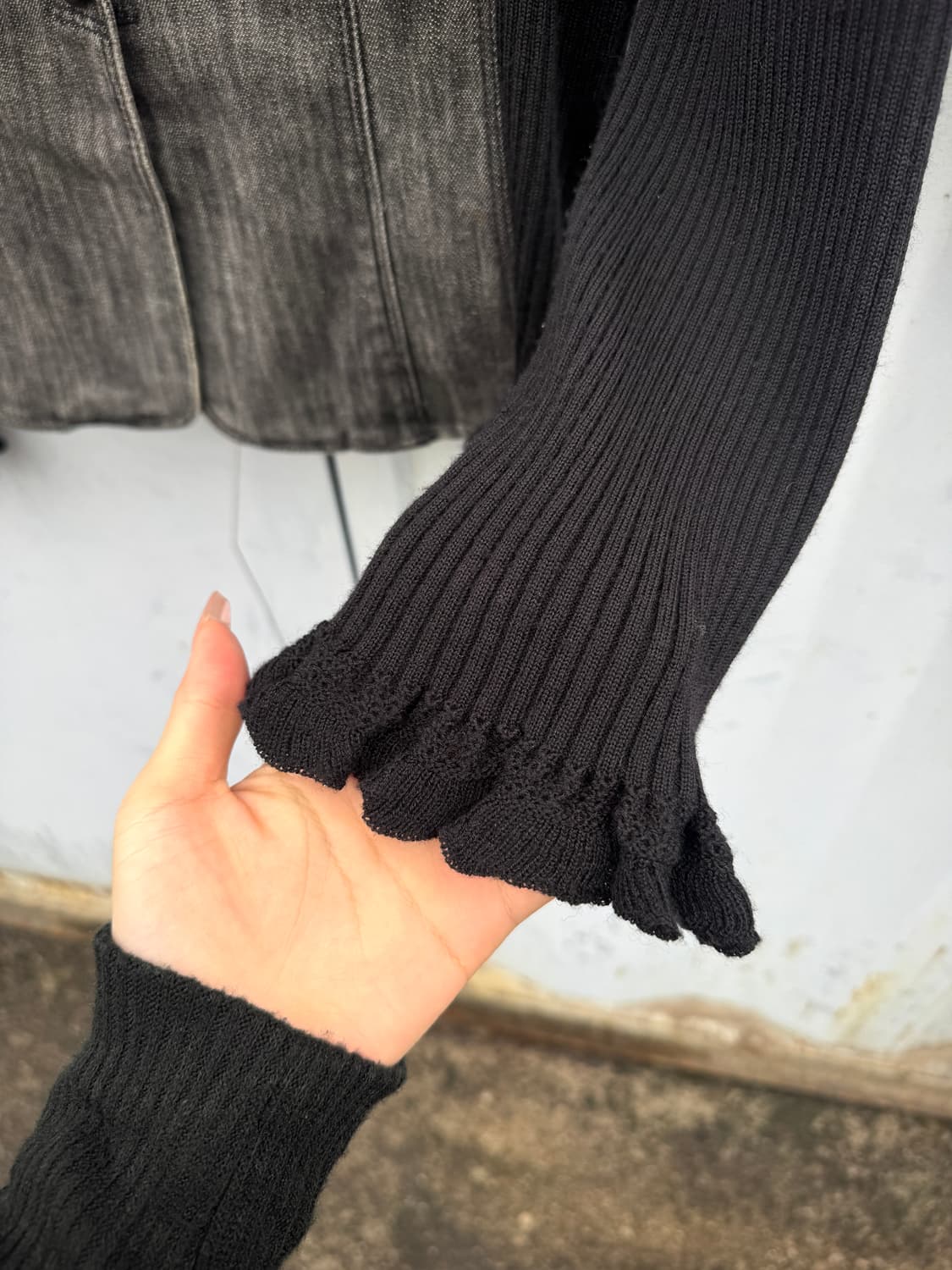 카라 니트데님 자켓 상품이미지3