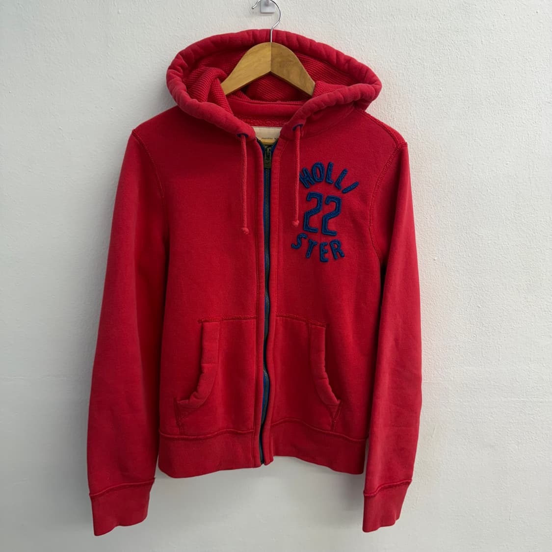 홀리스터 y2k red 기모 후드집업 s 상품이미지1