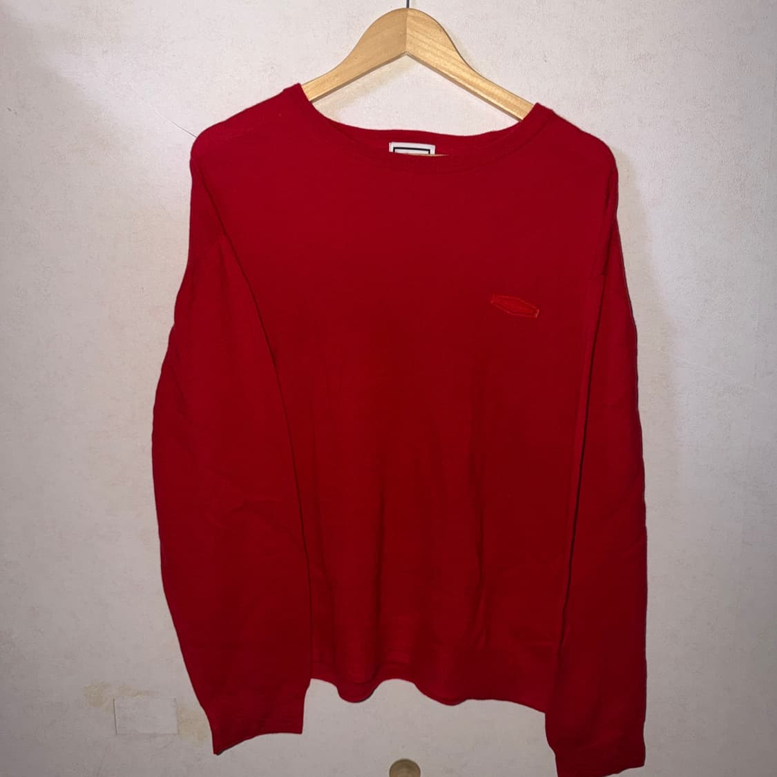 우영미 오버핏 로고 니트 다크레드 50 (남성 100-105정도) 상품이미지2