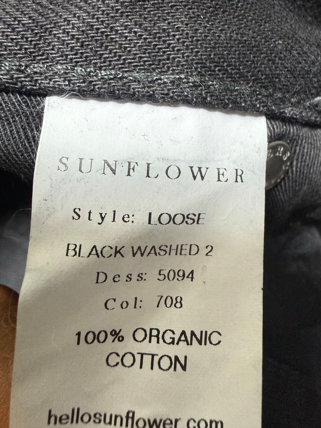 선플라워 루즈데님 32/32 워시드블랙 상품이미지2