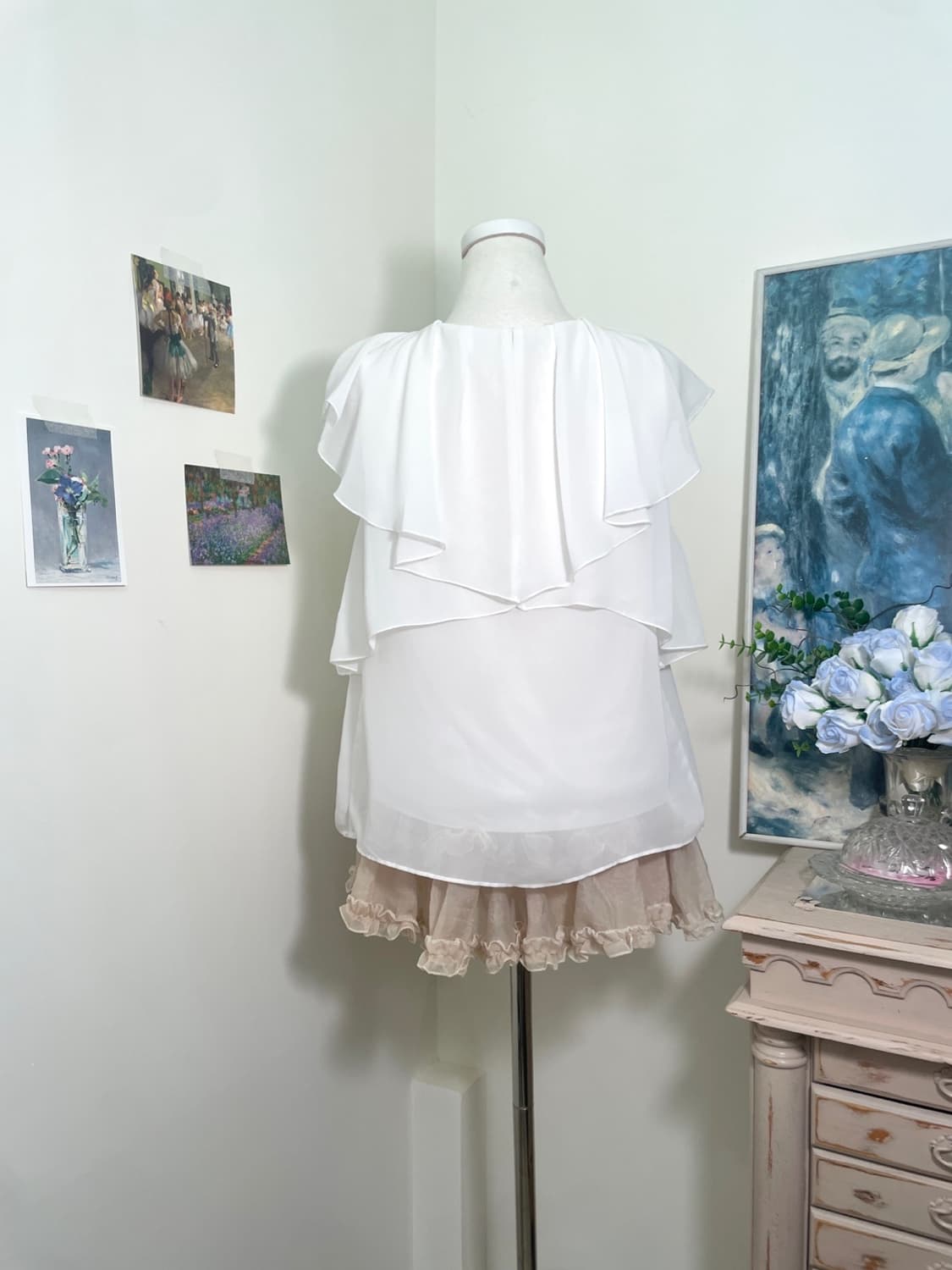 INGNI white pleats fairy blouse(size-M) 상품이미지3