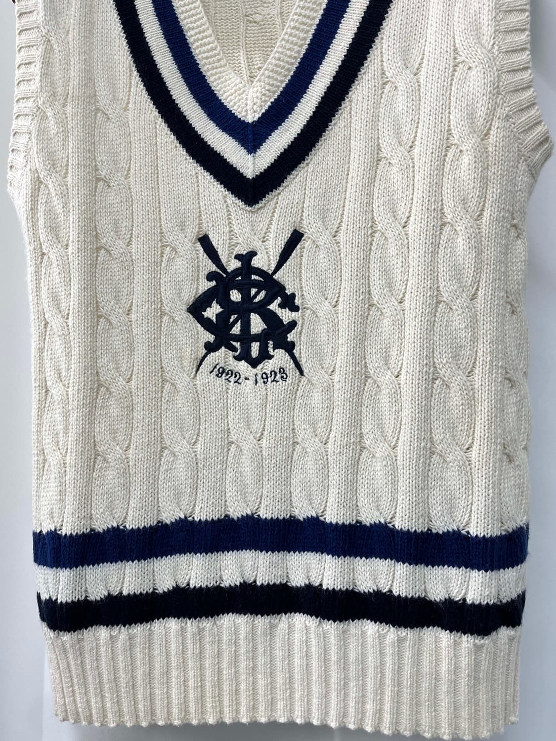 폴로 랄프로렌 캐시미어 코튼 1922-1923 로잉클럽 크리켓 니트베스트 상품이미지4