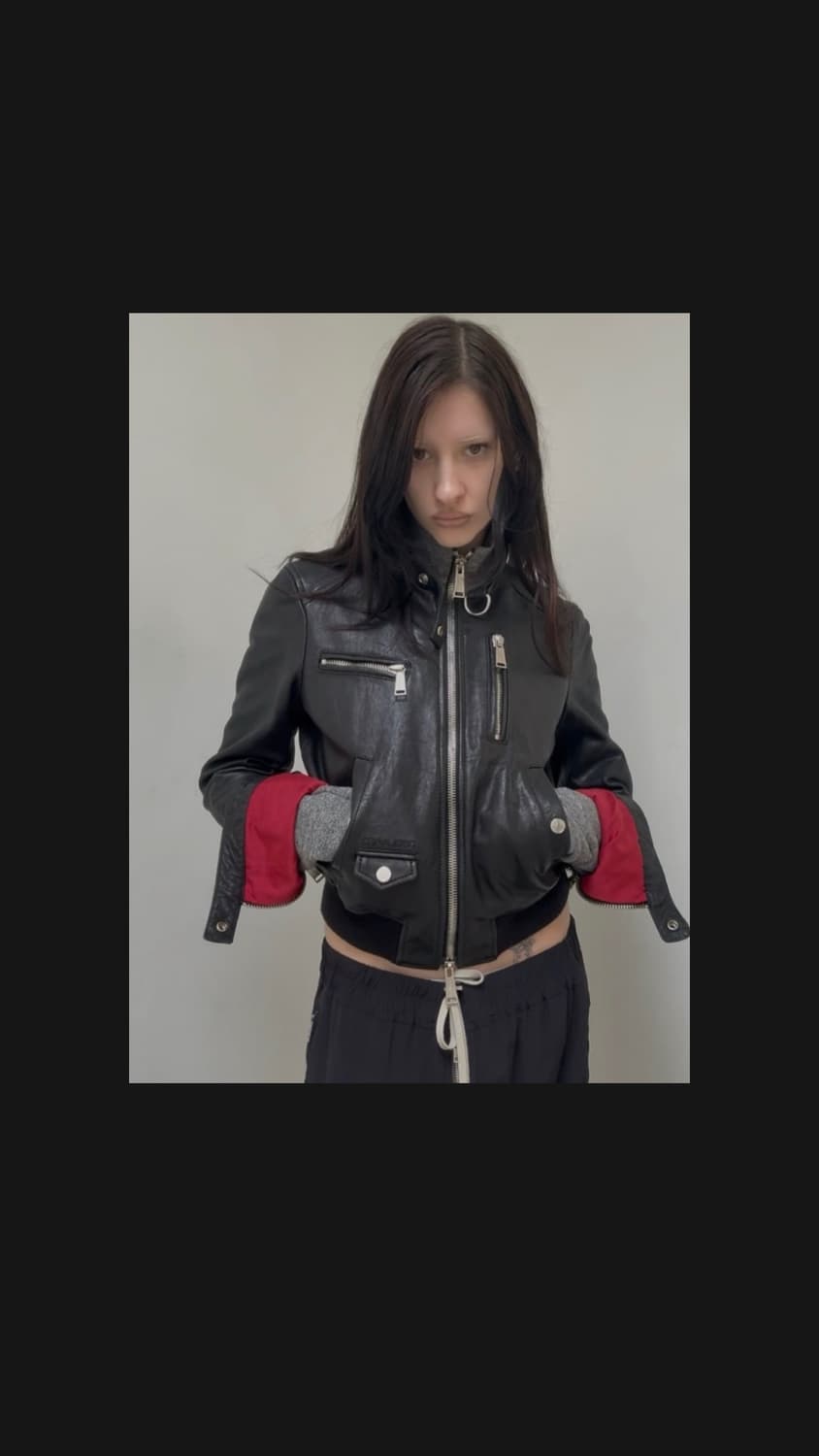 00s 디스퀘어드2 울니트 레더바이커 자켓 상품이미지1