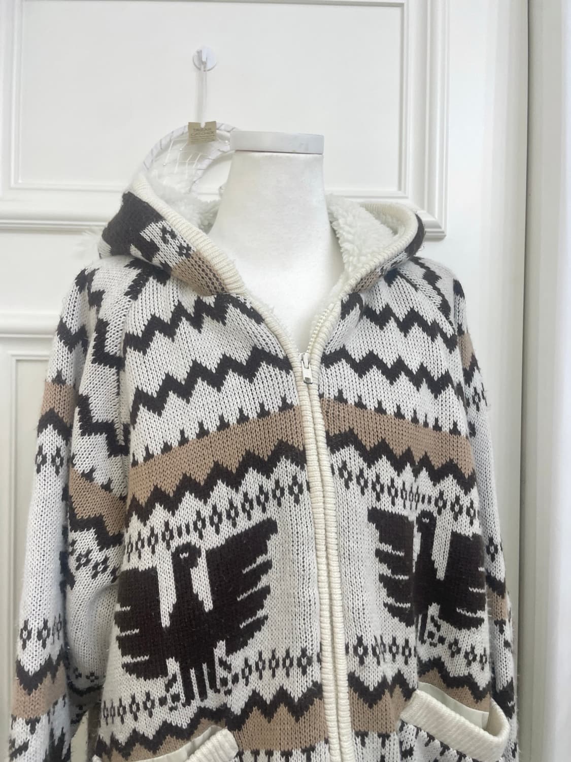 ivory brown inner fur pocket loose cowhi 상품이미지5