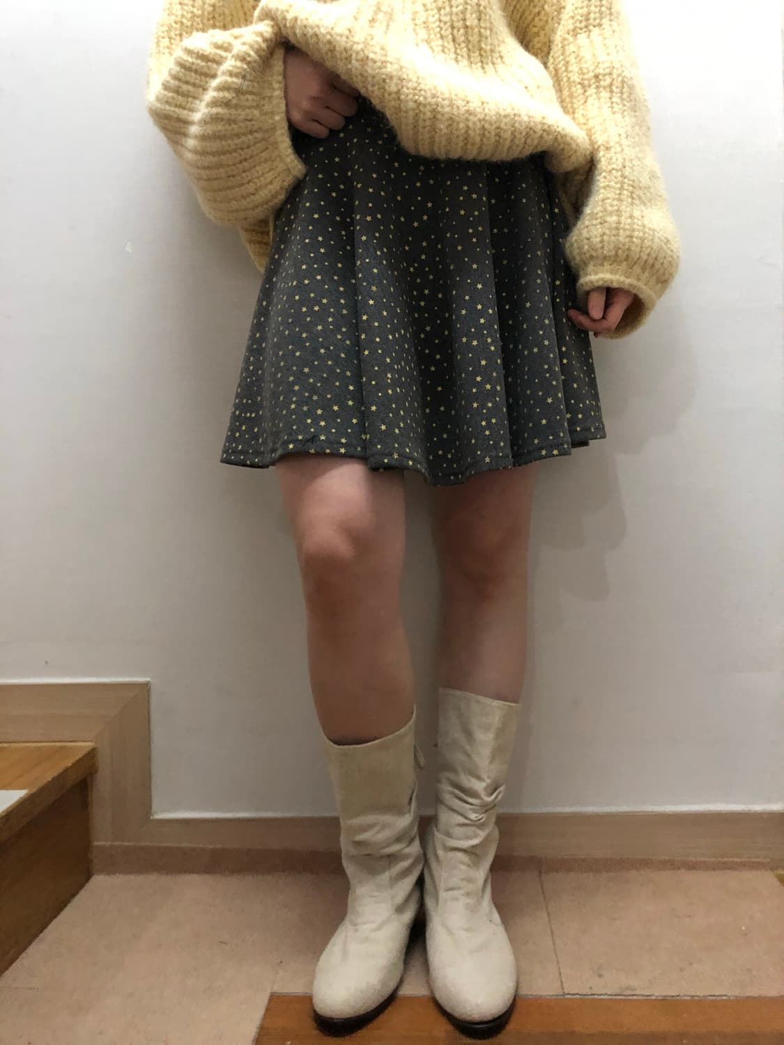 빈티지 그레이 키치 스커트 상품이미지1