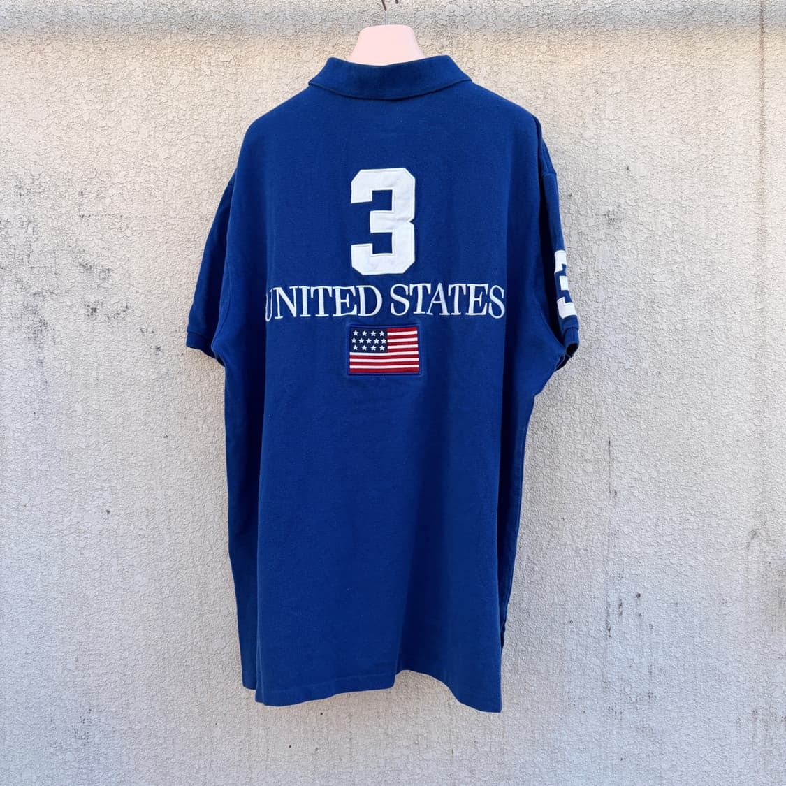 폴로 랄프로렌 USA성조기 화이트 빅포니 PK카라 반팔 티셔츠 상품이미지2