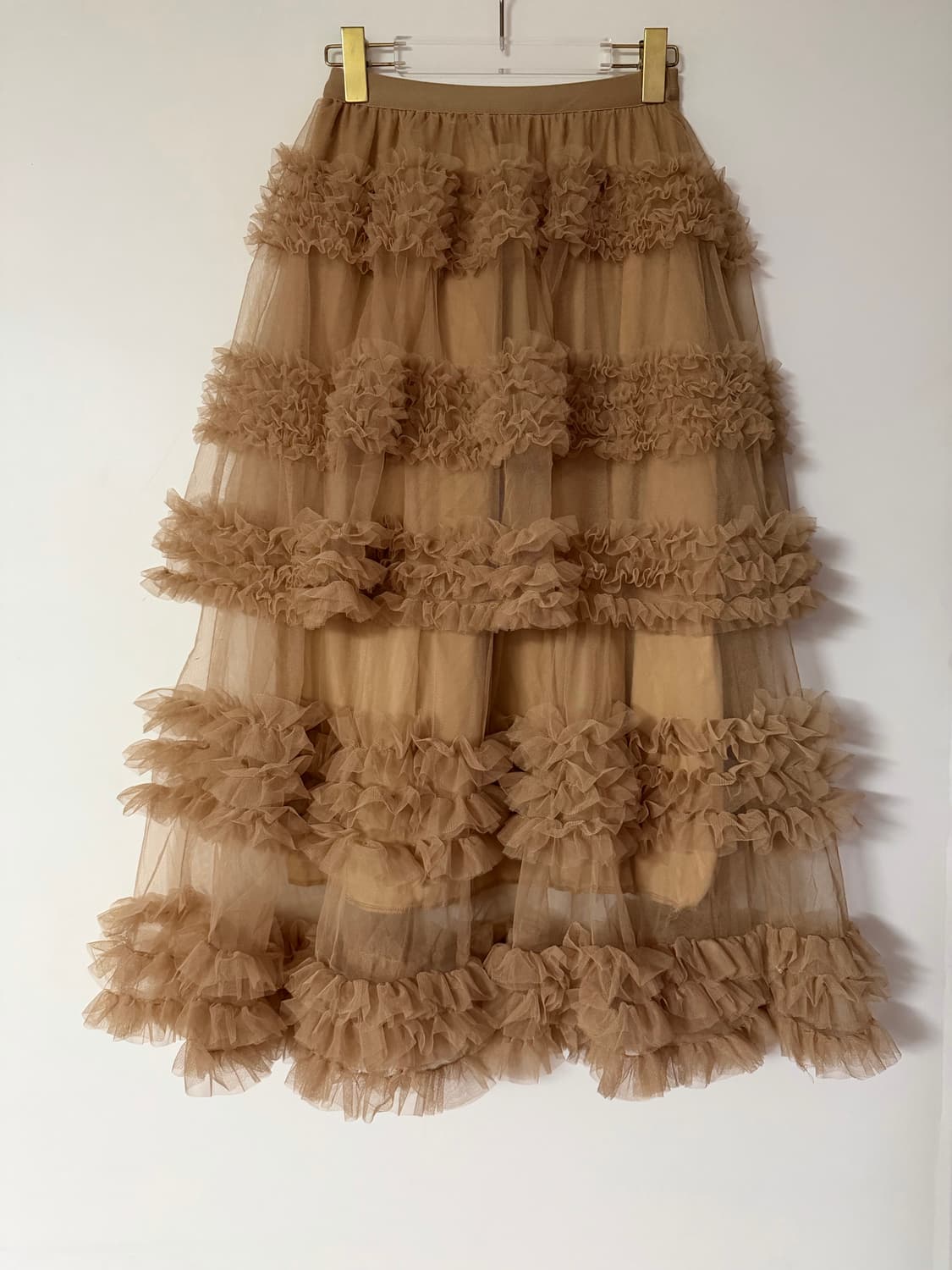 새상품 여자 캉캉 롱치마 (브라운) 상품이미지1