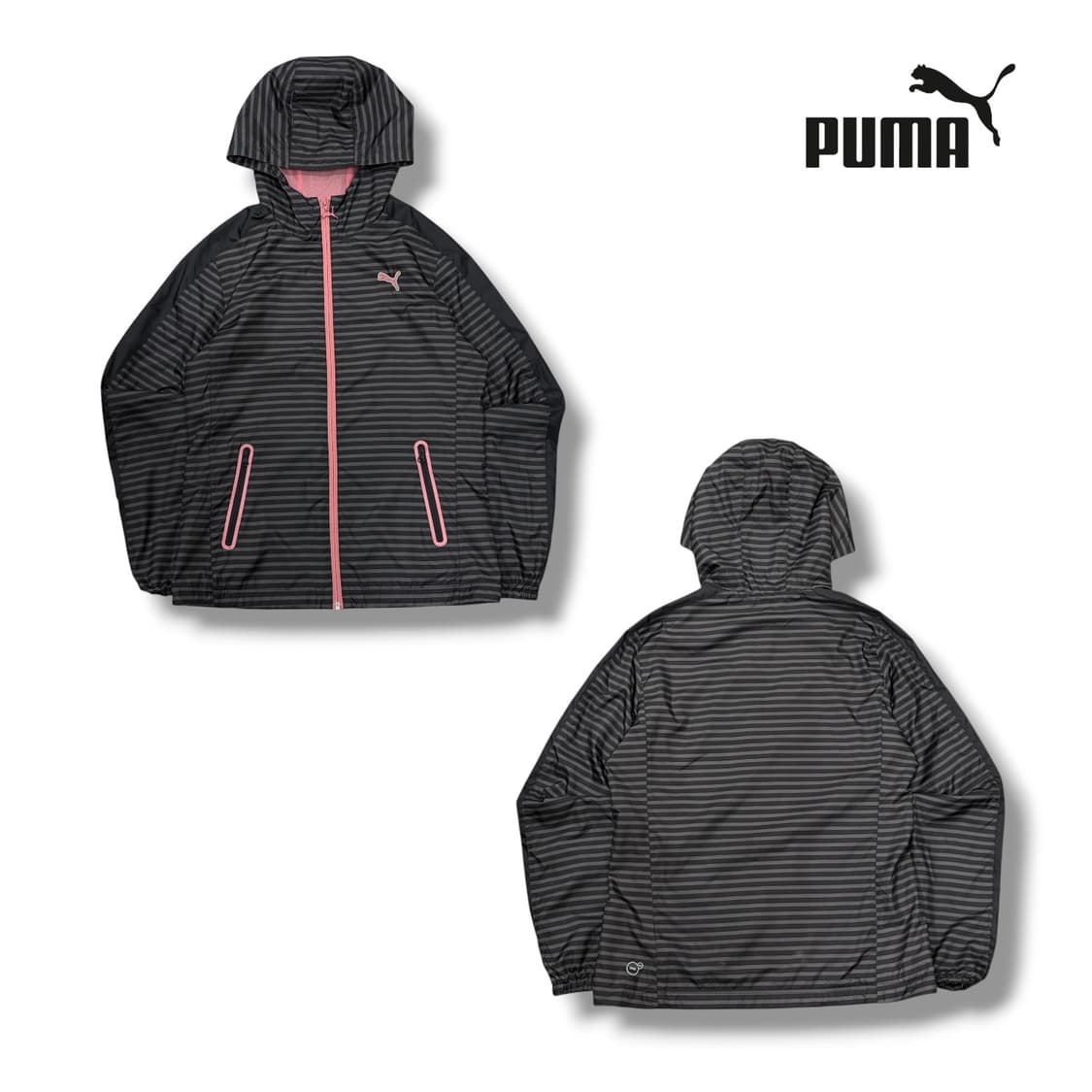 푸마 핑크로고 스트라이프 바람막이 상품이미지2