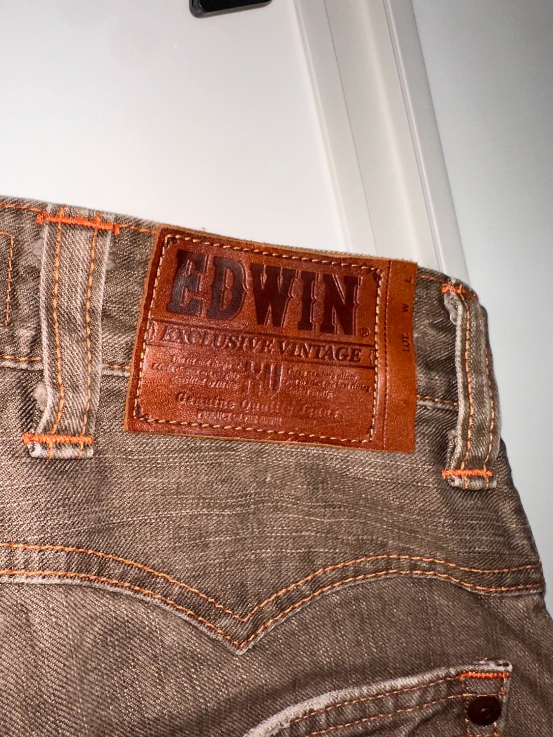 EDWIN 오렌지 스티치 브라운 데님 팬츠 상품이미지6