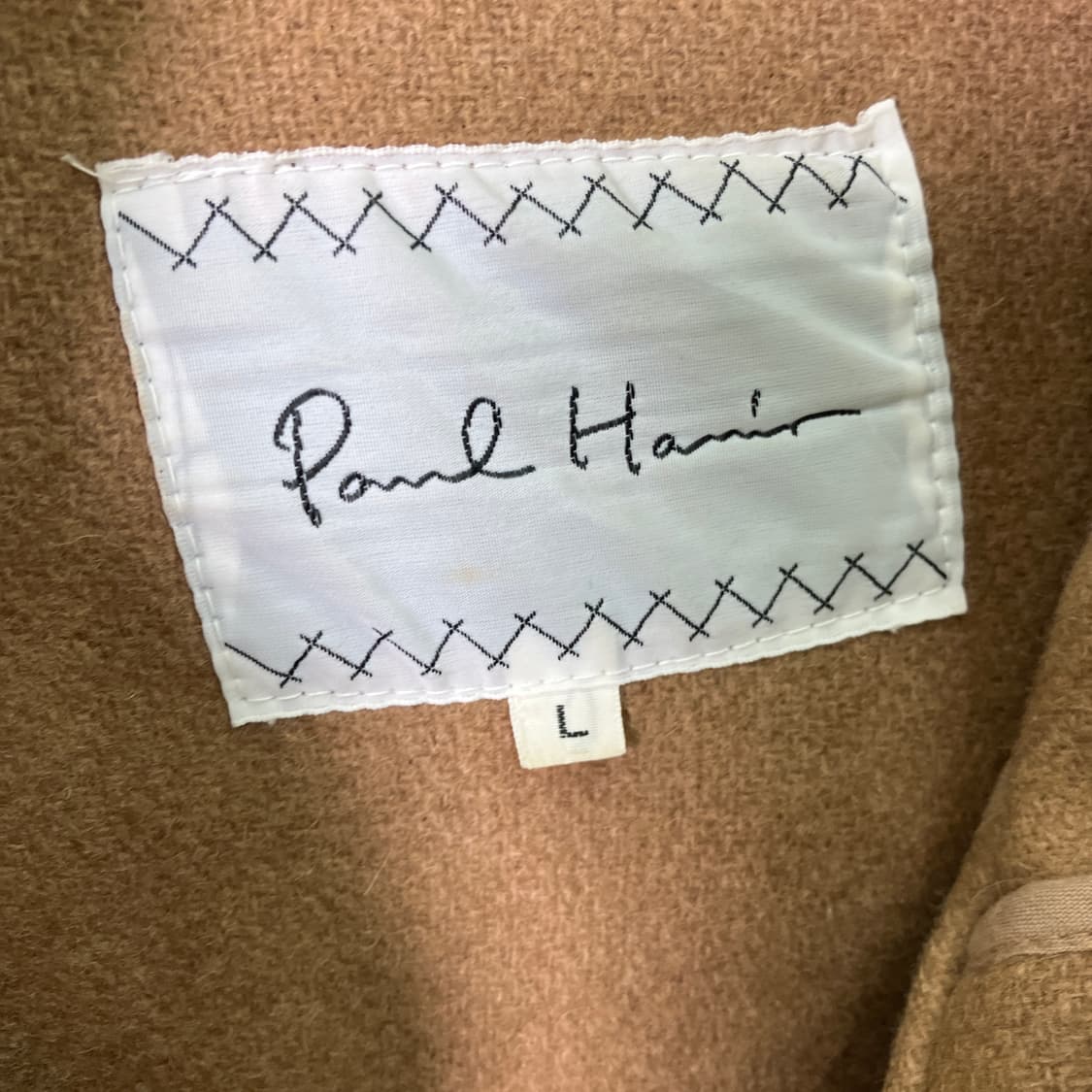 VTG 빈티지 카멜 울 후드 더플 코트 L 상품이미지3