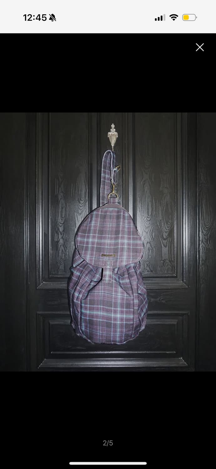 스컬프터 체크 가방 Three-Way Twill Bag Purple 상품이미지4