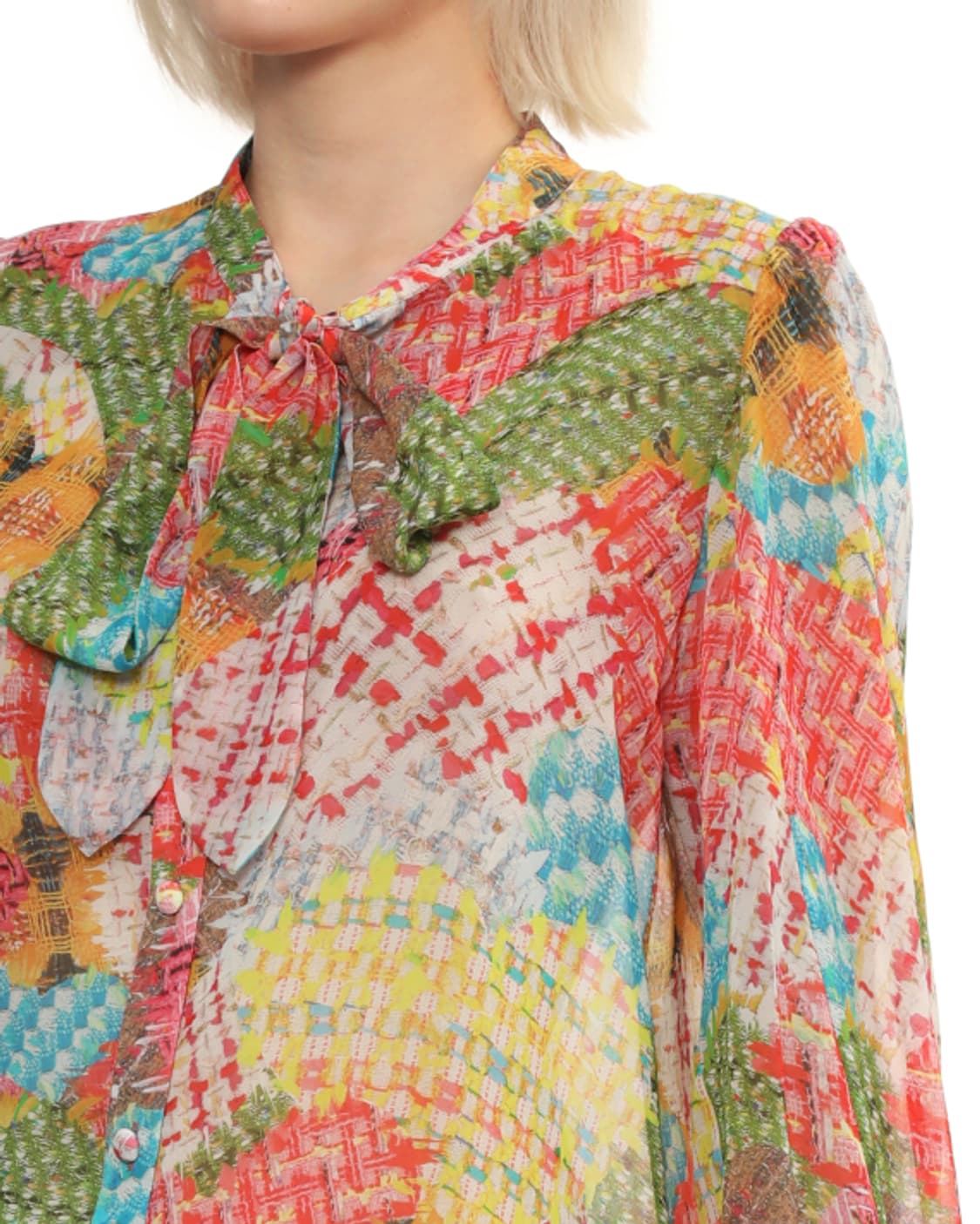 새상품 Tsumori Chisato 패치워크 리본 셔츠 2/3size 상품이미지2