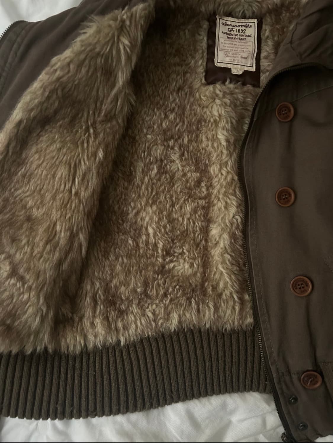 (마지막 가격) 아베크롬비 브라운 울프죠 후드집업 Y2K 상품이미지2