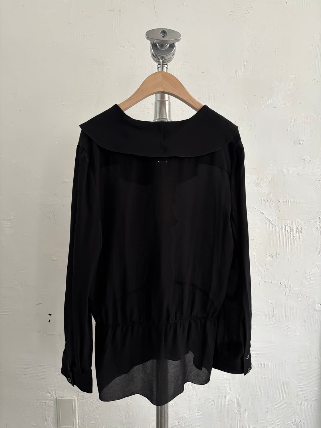 A.P.C. 아페쎄 실크 블랙 프릴 블라우스 셔츠 상품이미지7