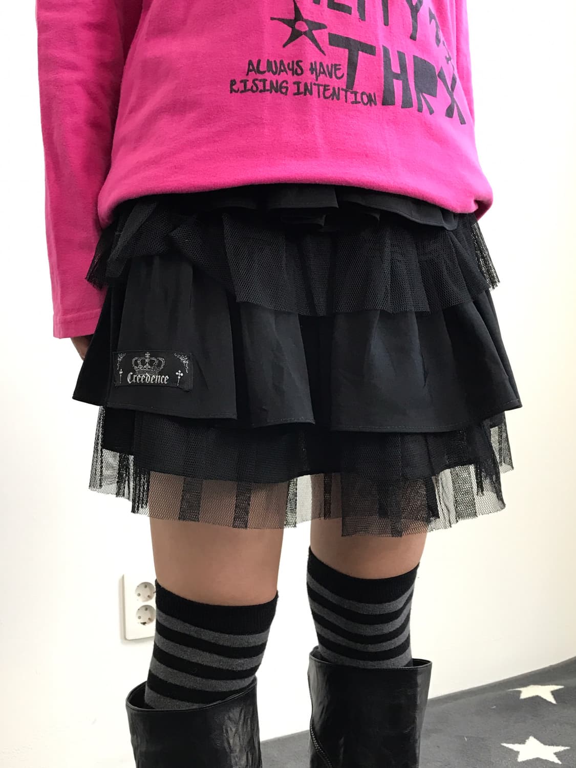 Creedence Gothic Punk Tiered Mini Skirt 상품이미지1