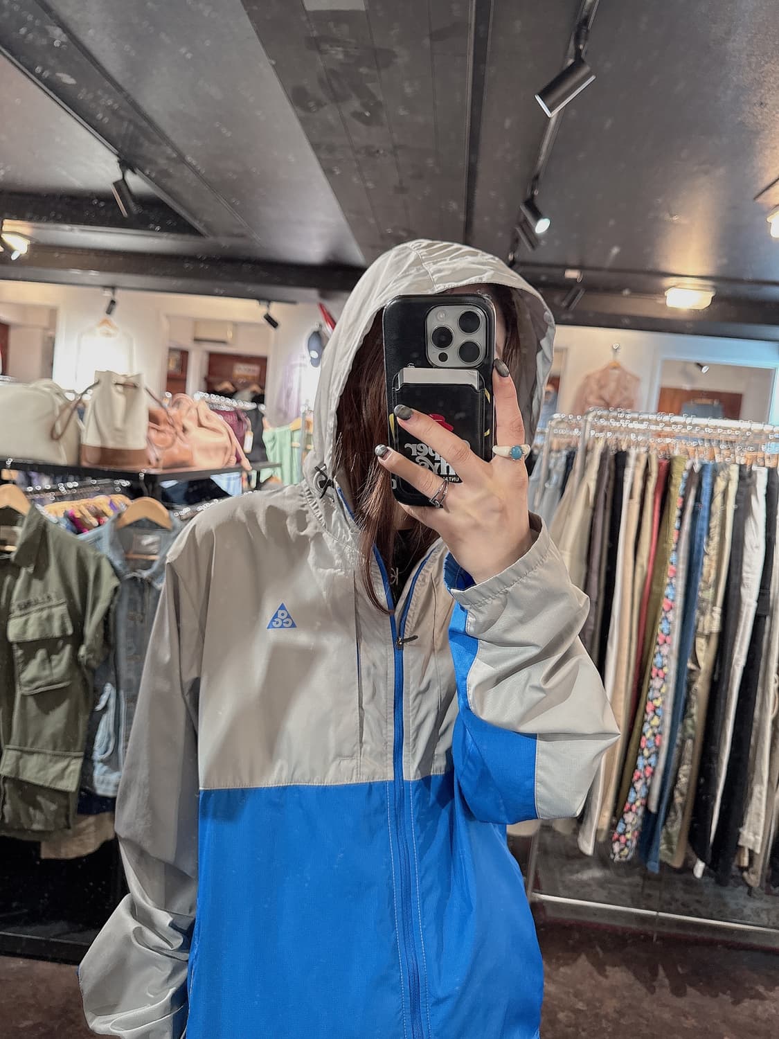 나이키 acg 올드 러닝 스톰핏 배색 후드 바람막이 S 상품이미지10