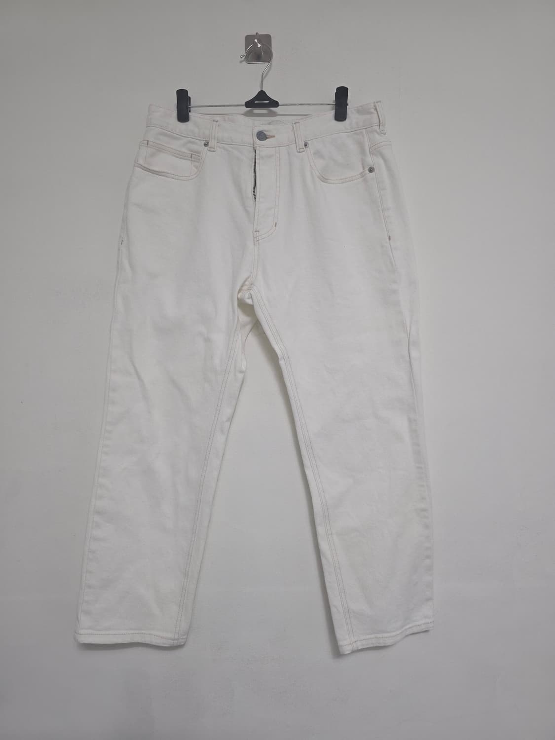 한섬 타임 화이트 데님 팬츠 일자핏 청바지 31인치 상품이미지1