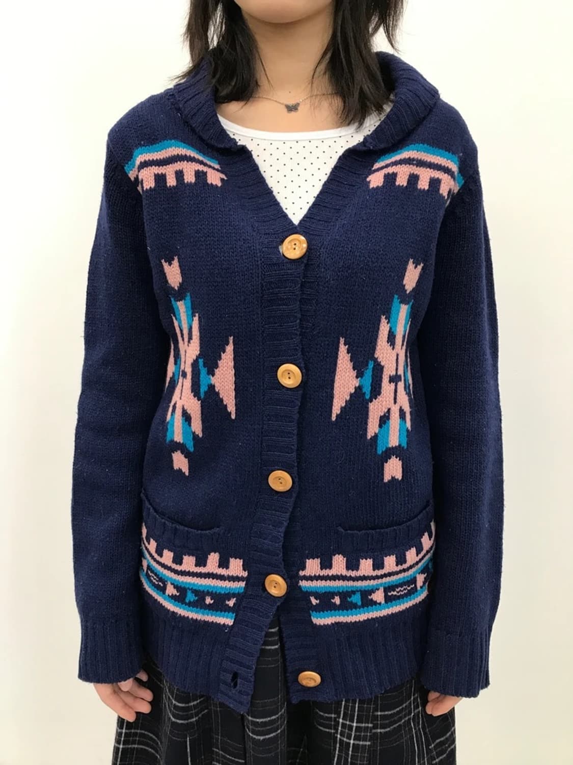 Roxy Wool Blend Pattern Cardigan 상품이미지1