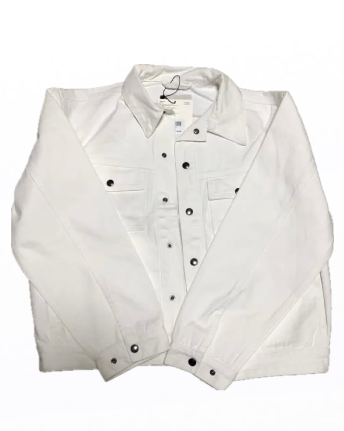 착샷 o) 비슬로우 스탠다드 트러커 자켓 화이트 L 상품이미지1