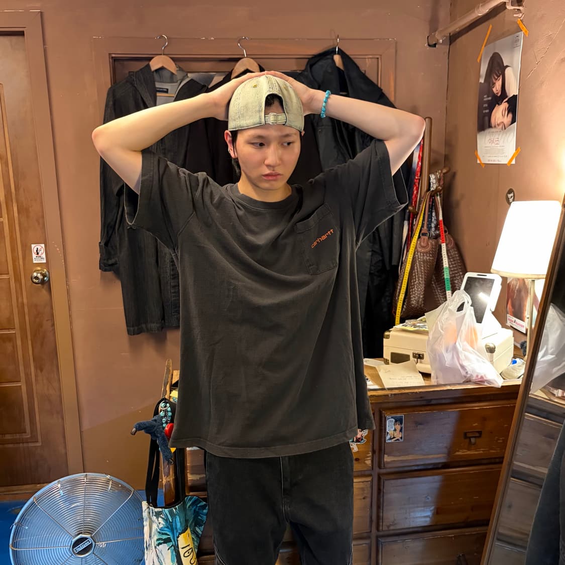 CARHARTT 칼하트 백 프린팅 티셔츠 XL 상품이미지3