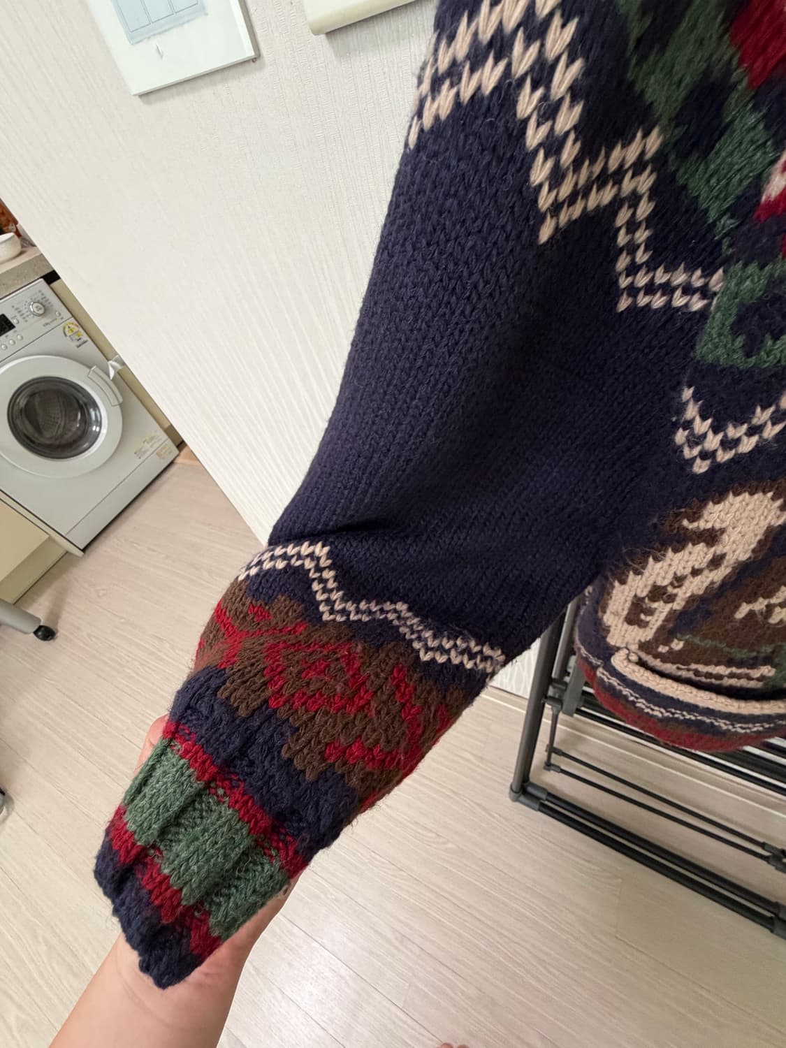 빈티지 노르딕 웨스턴 코위찬 니트 집업 상품이미지7