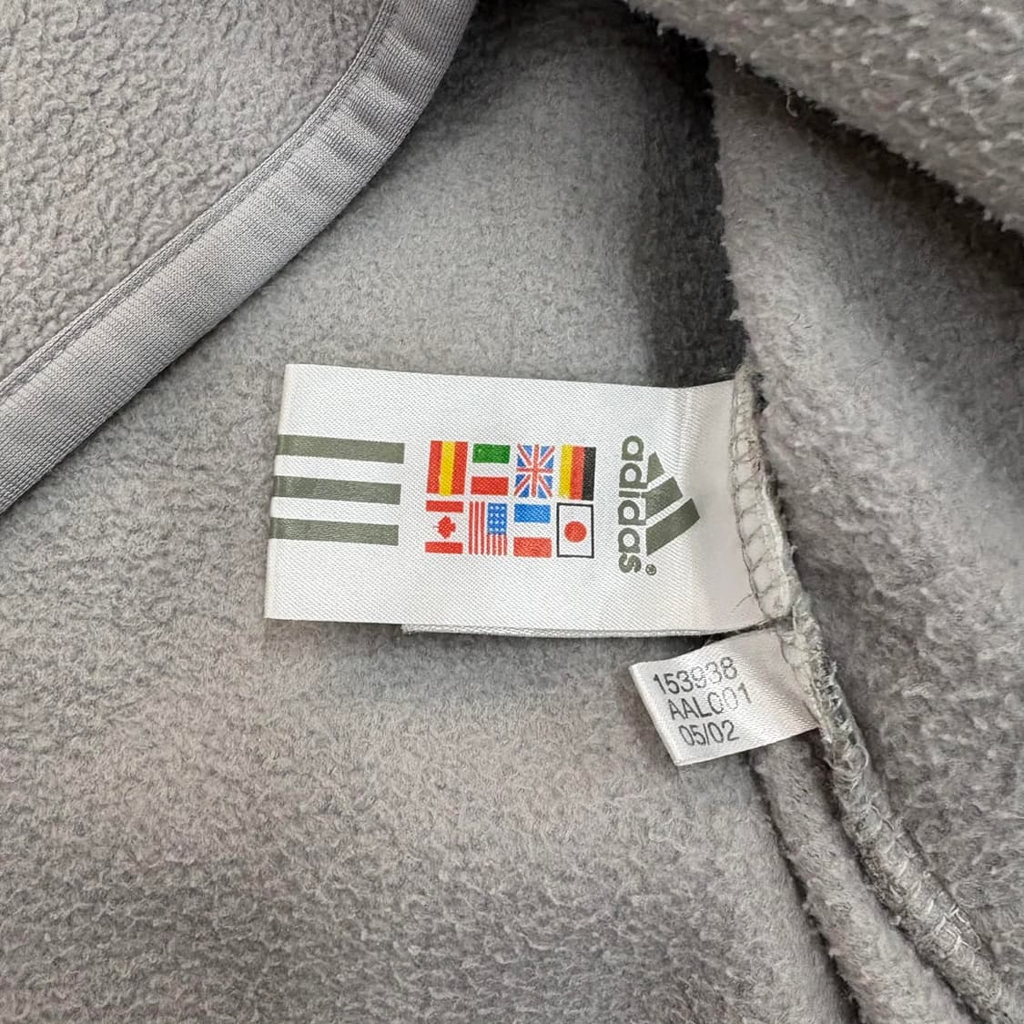 아디다스 00s 일본판 연그레이 플리스 자켓 대장급 후리스 희귀져지(L) 상품이미지5