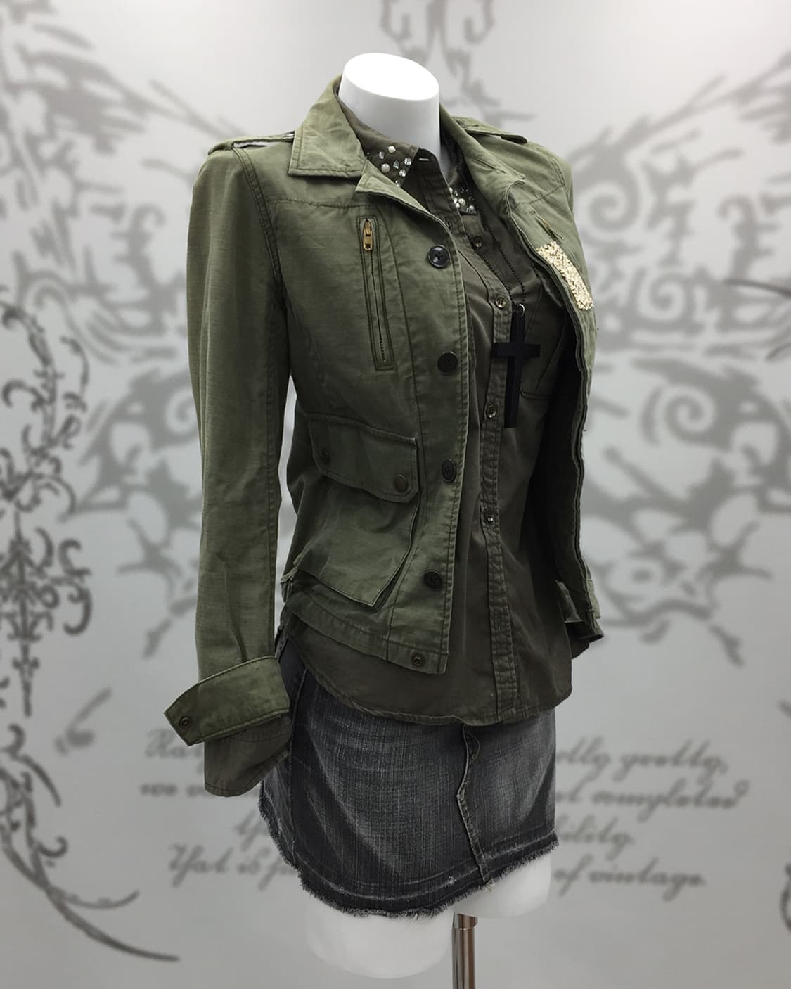 Khaki cubic point jacket 상품이미지2