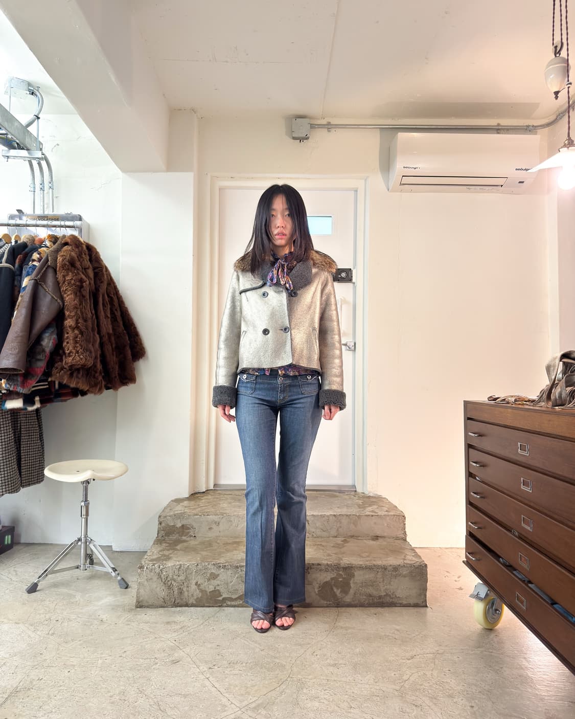 Battistoni Shearling Short Jacket/ Os 상품이미지8
