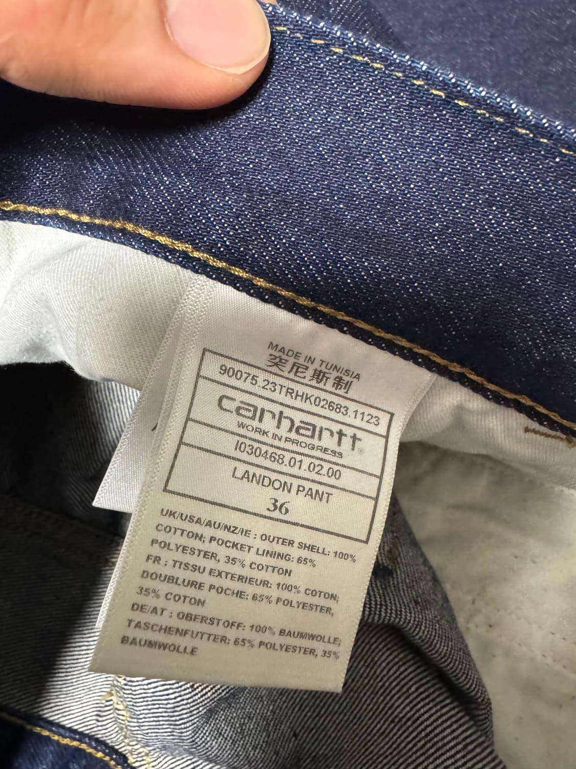 [36] 칼하트wip 랜든팬츠 블루 린스드 상품이미지4