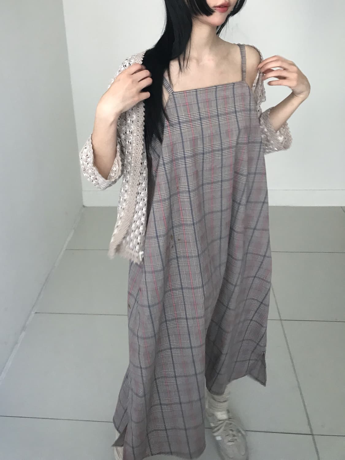 Vintage Punching Knit Cardigan(Beige 상품이미지2
