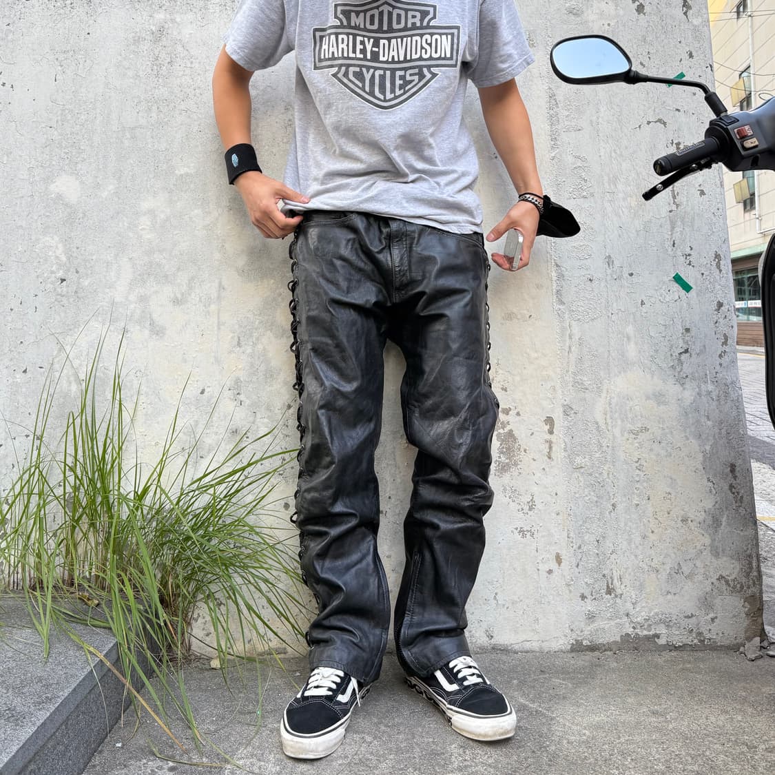 빈티지 레이스업 소가죽 팬츠 상품이미지9