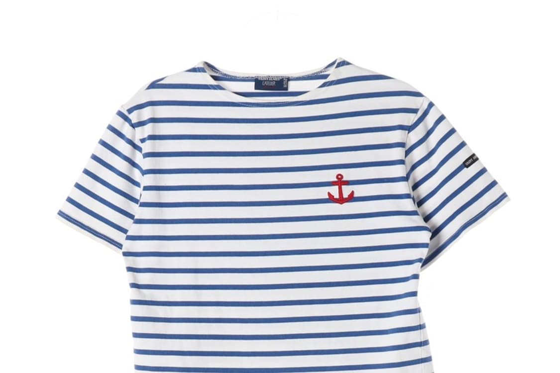 세인트제임스 닻 자수 마린 스트라이프 티 S 상품이미지3
