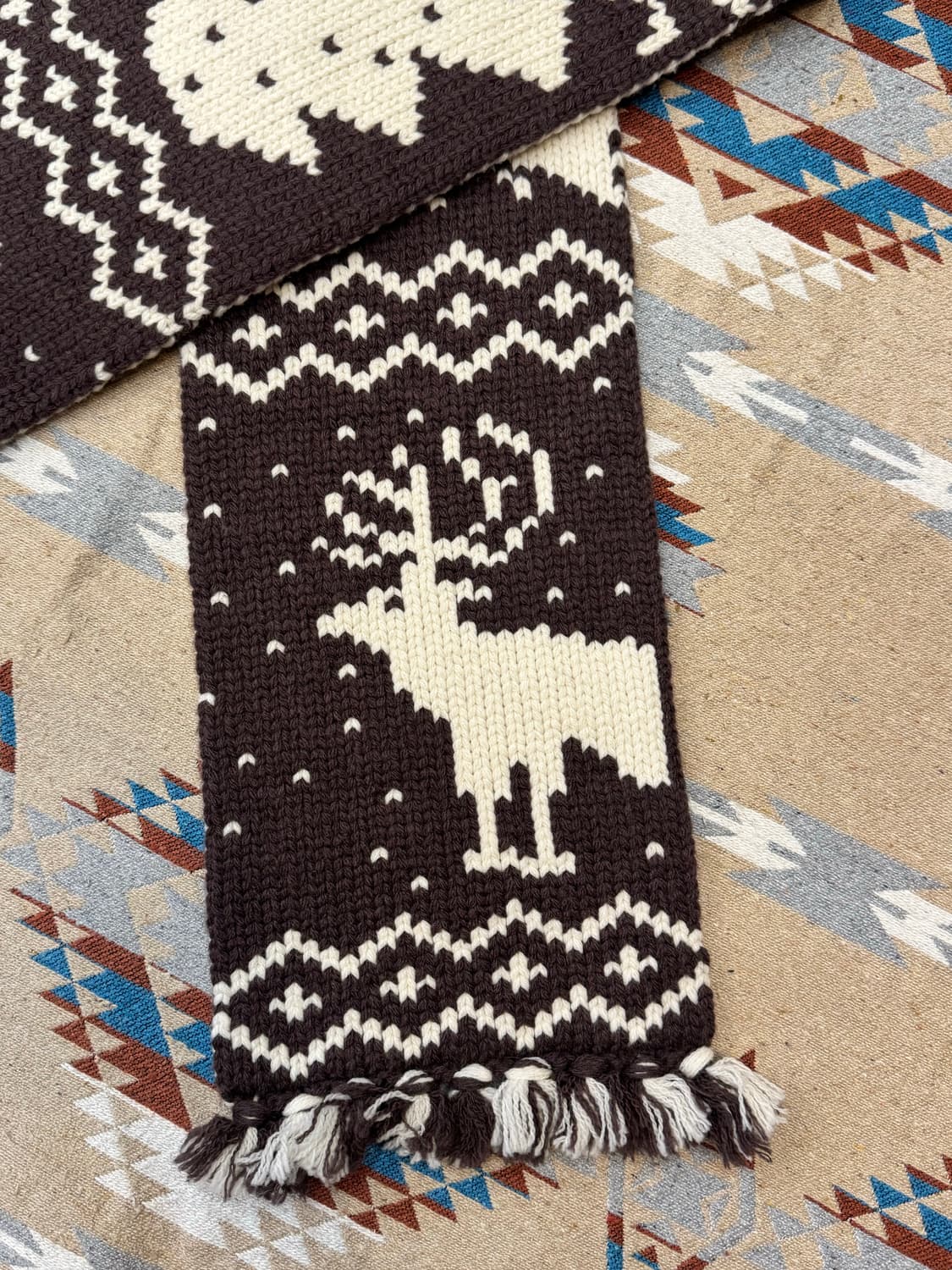 [OS] 빔즈 플러스 노르딕 패턴 자카드 머플러 상품이미지4