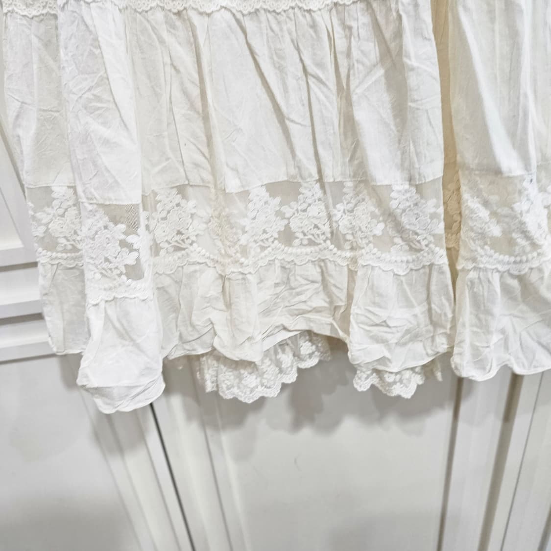 0327(LEST ROSE) 아이보리 레이스 레이어드 원피스 상품이미지5